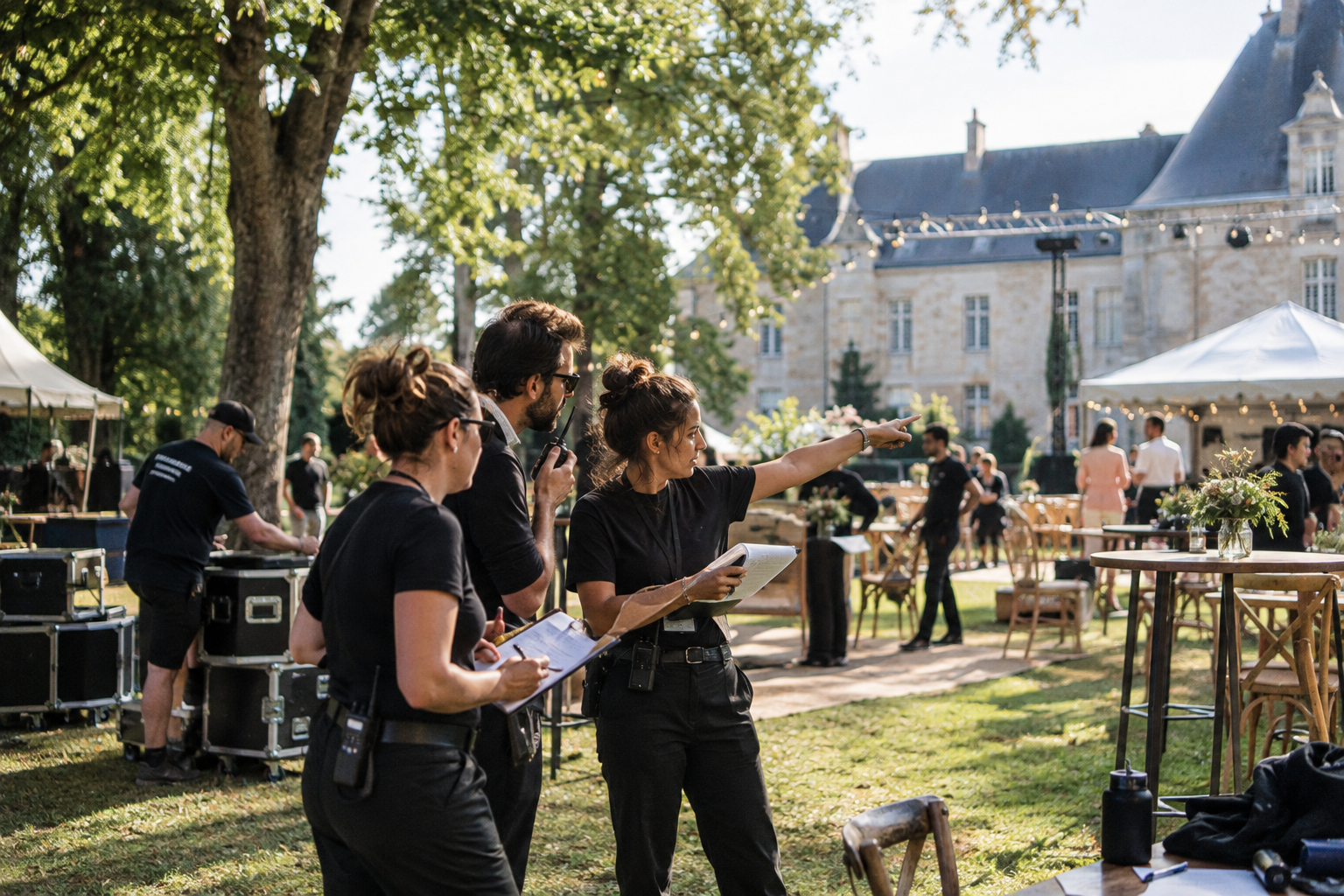 Équipe Spark Event coordonnant un événement en plein air